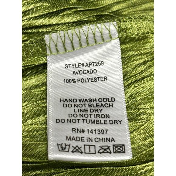 ASTR The Label Wide Leg Plisse Pants XL Avocado High Rise Cocktail Party Dressy - Picture 6 of 6